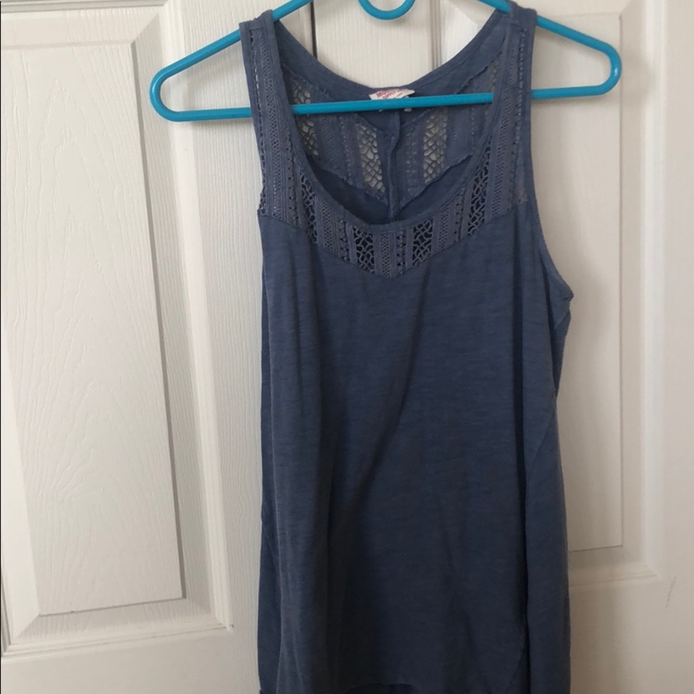 Blue tank top with detailing